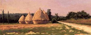 Landscape With Haystacks — Gustave Caillebotte