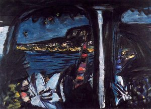 Monte Carlo By Night Seen From A Touring Car — Max Beckmann