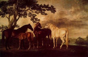 Yeguas Y Potros En Un Paisaje — George Stubbs