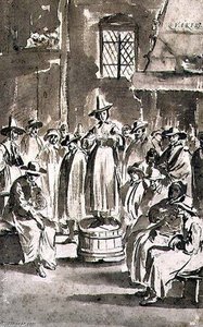 A Quaker Prayer Meeting (pen ^ Ink On Paper) — Egbert Van Heemskerck Ii