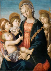 The Virgin And Child With Two Angels And The Young St John The Baptist — Sandro Botticelli, Sandro Botticelli