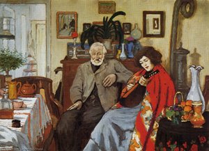 The Old Man And A Woman Playing The Mandolin — József Rippl-rónai