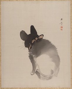 猫図 Cat Seen From Behind — Kawabata Gyokushō