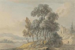 A Shepherd Driving His Flock Before A Scottish Castle — Paul Sandby