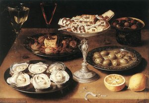 Still-life With Oysters And Pastries — Osias Beert The Elder