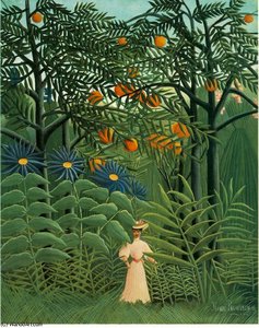 Woman Walking in an Exotic Forest (Femme se prom