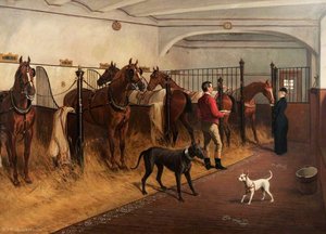 Horses In A Stable — Edouard Frédéric Wilhelm Richter