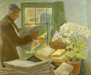 Leonard Sidney Woolf (1880–1969), At A Window In Monk's House — Marjorie Tulip Ritchie ('trekkie') Parsons