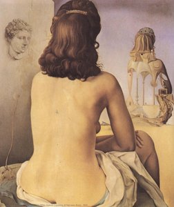 My Wife, Naked, Looking At Her Own Body, 1945 — Salvador Dalí, Surrealism