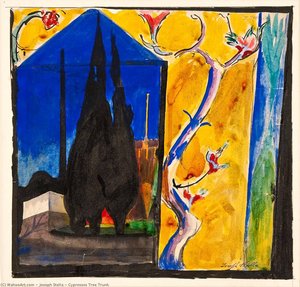Cypresses Tree Trunk — Joseph Stella