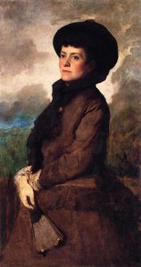 Ethel Eastman Johnson Conkling With Fan — Jonathan Eastman Johnson