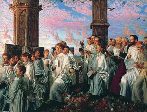 May Morning On Magdalen College Tower, Oxford — William Holman Hunt