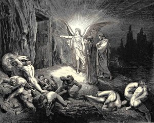 The Inferno, Canto 9, lines 87-89. To the gate He came, and with his wand touch’d it, whereat Open without impediment it flew.