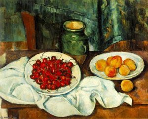 Still Life With Plate Of Cherries — Paul Cézanne