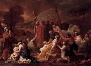 Moses And The Brazen Serpent — Sébastien Bourdon, Baroque Dramatic Light