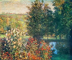 Roses In The Hoshede`s Garden At Montregon — Claude Monet, Impressionism