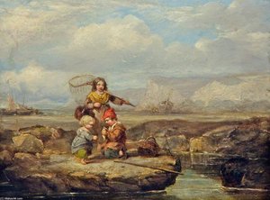 Coast Scene With Figures — William Collins
