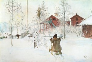 Front Yard And The Wash House — Carl Larsson