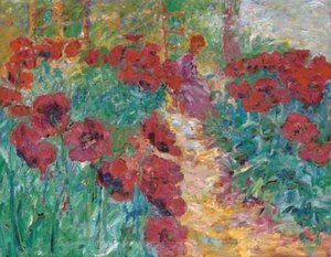 Flower Garden, Woman And Poppies — Emile Nolde