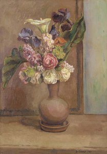 Spring Flowers In An Earthenware Vase — Duncan Grant