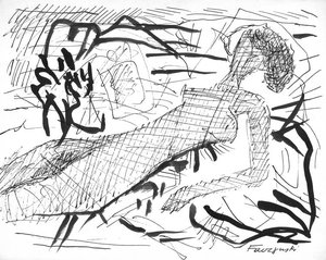 Reclining Woman — Jerzy Faczynski, Abstract Expressionism