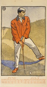 'june, July (golf Calendar)', (45 X 24 Cm) (1899) — Edward Penfield