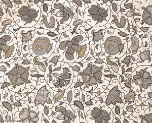 A Fine Elizabethan Black-work Panel Of Linen — James Stuart Park