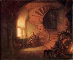 Philosopher In Meditation — Rembrandt Van Rijn