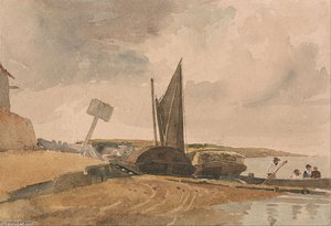 Low Tide, Boat Landing — Peter De Wint
