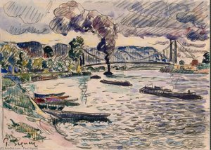 Suspension Bridge In Les Andelys — Paul Signac
