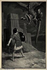 The dragon sank towards him