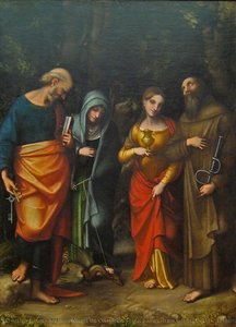 Four Saints (from Left St. Peter, St. Martha, St. Mary Magdalene, St. Leonard) — Antonio Allegri Da Correggio
