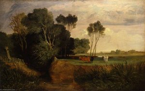 Wooded Landscape With Cattle — Miles Edmund Cotman