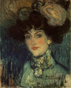 Woman With Feather Hat — Pablo Picasso, Cubism
