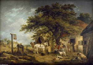 A Halt Of A Soldier And His Family — George Morland, Romanticism