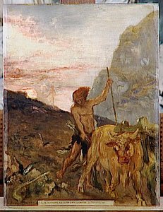 La Vie De L'humanité L'age De Fer, Caïn. Le Matin. Le Travail — Gustave Moreau