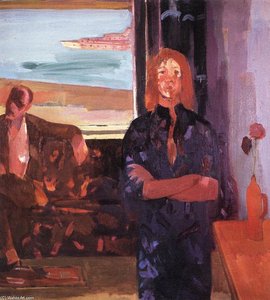 Self-portrait With My Daughter — Aurél Bernáth