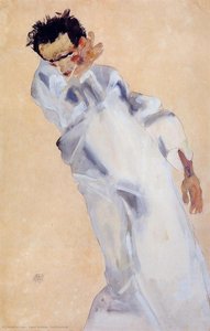 Self Portrait — Egon Schiele, Expressionist Painting