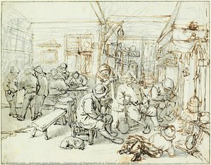 Company Of Peasants In A Tavern, C. 1670-1679 — Adriaen Van Ostade, Dutch Golden Age