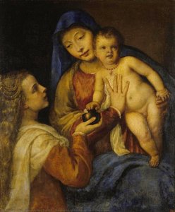 Madonna And Child With Mary Magdalene — Titian Ramsay Peale Ii, Renaissance Revival