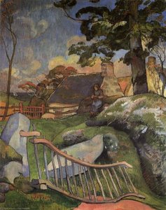 The Wooden Gate (the Pig Keeper) — Eugène Henri Paul Gauguin, Post-impressionism