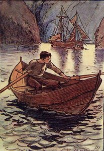 And That Vessel, He Knew, Was The Pirate Schooner — Arthur Rackham