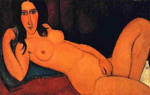 Reclining Nude With Loose Hair — Amedeo Clemente Modigliani, Expressionism