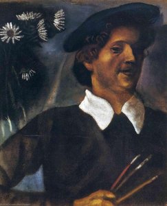 Self Portrait With Brushes — Marc Chagall