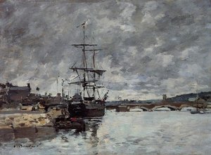 The Bridge Over The Toques At Trouville — Eugène Louis Boudin, Impressionism