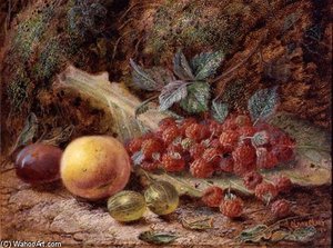 Still Life With Fruit On A Cabbage Leaf — Oliver Clare