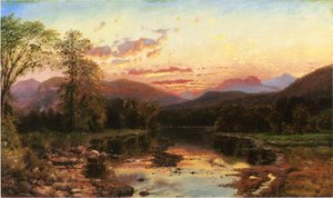 Sunset Landscape — Edmund Darch Lewis, Romanticism