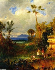 Two Women In A Tropical Landscape — Louis Remy Mignot