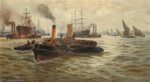 Barges And Other Shipping On The Thames — Charles John De Lacy
