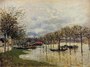 The Flood On The Road To Saint Germain — Alfred Sisley, Impressionism